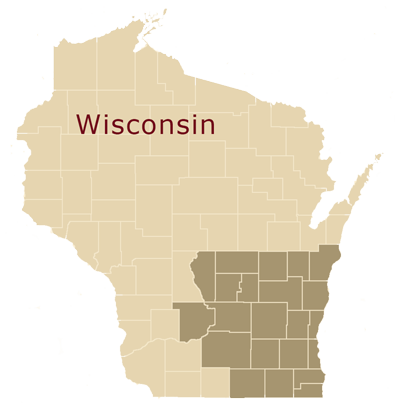 Southeastern Wisconsin Service Area Map